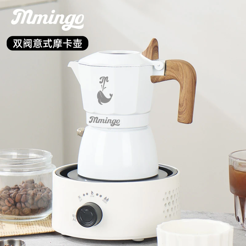 意式双阀摩卡壶家用咖啡壶便捷小型咖啡器具户外咖啡机浓缩咖啡壶