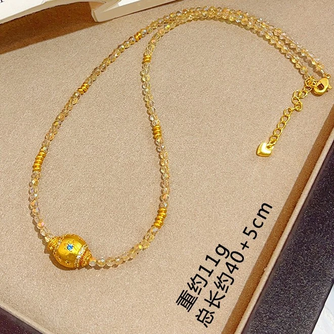 铜合金项链 原创设计夏日款女精致项链锁骨链ins镶嵌凉晶晶项链