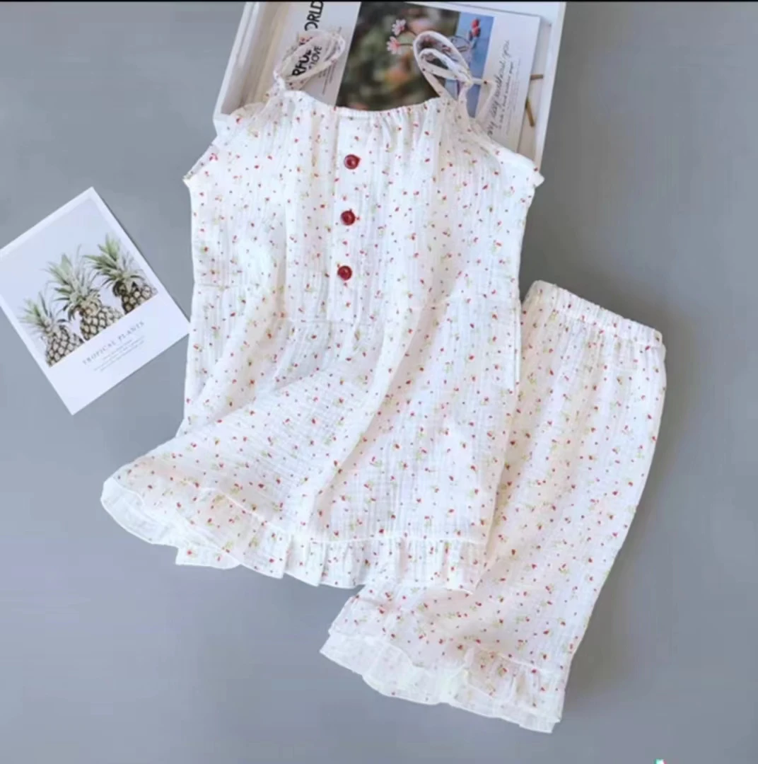 显瘦夏季拼接设计感（下单以直播间为准）白色夏款印花甜美小清新