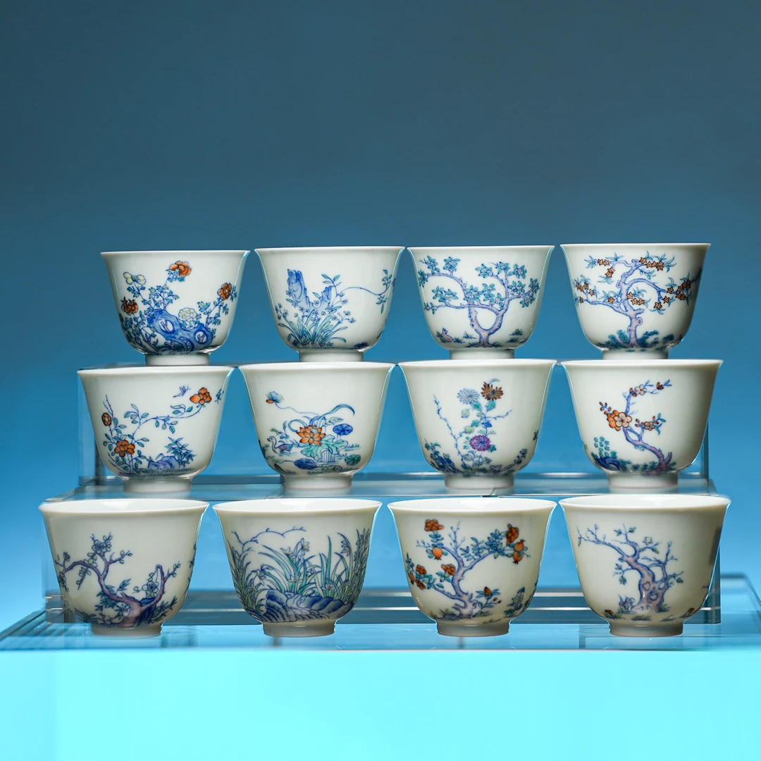 【见山烧】见山斗彩十二花神套组