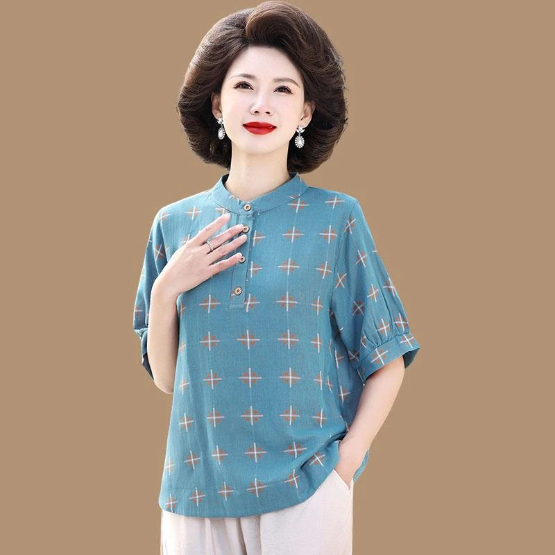 俞兆林中年妈妈夏装休闲套装2025新款中老年女装短袖T恤上衣洋气