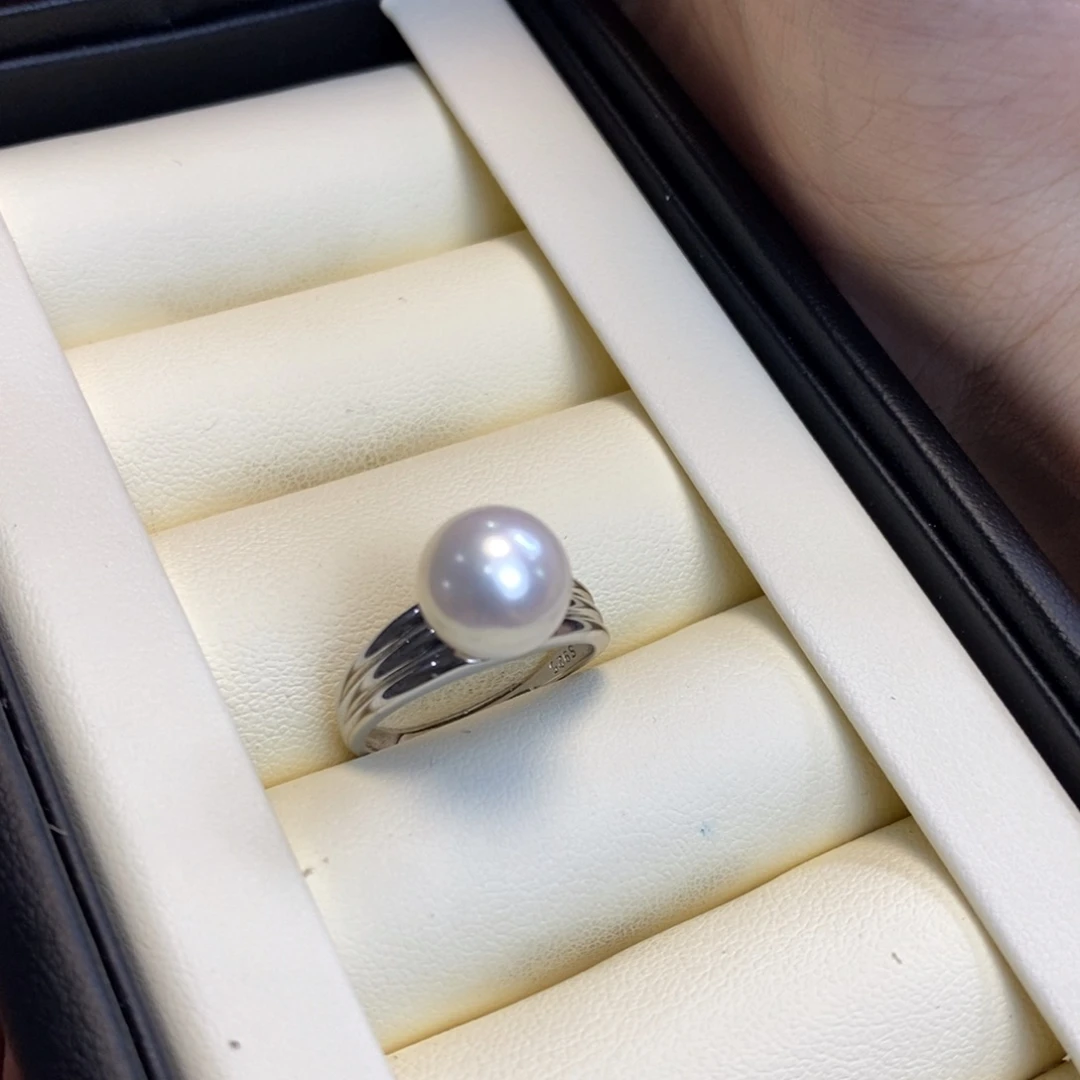 淡水珍珠银S925镶嵌戒指
