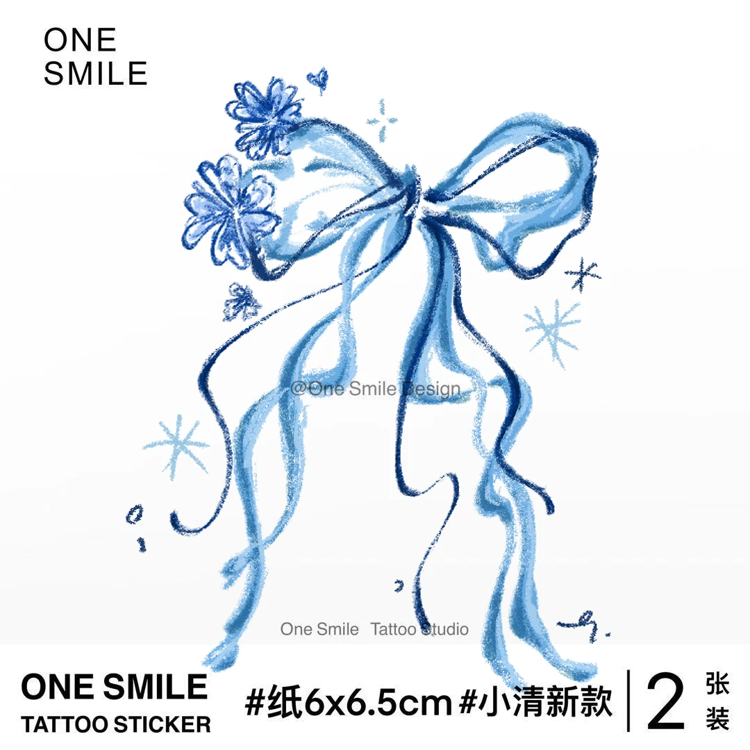 ONESMILE 记忆中的蝴蝶结 纹身贴防水持久可爱女学生性感彩色高级