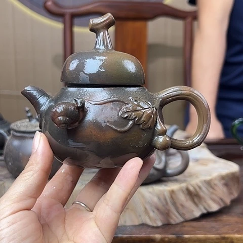 戬谷龙窑柴烧茶壶