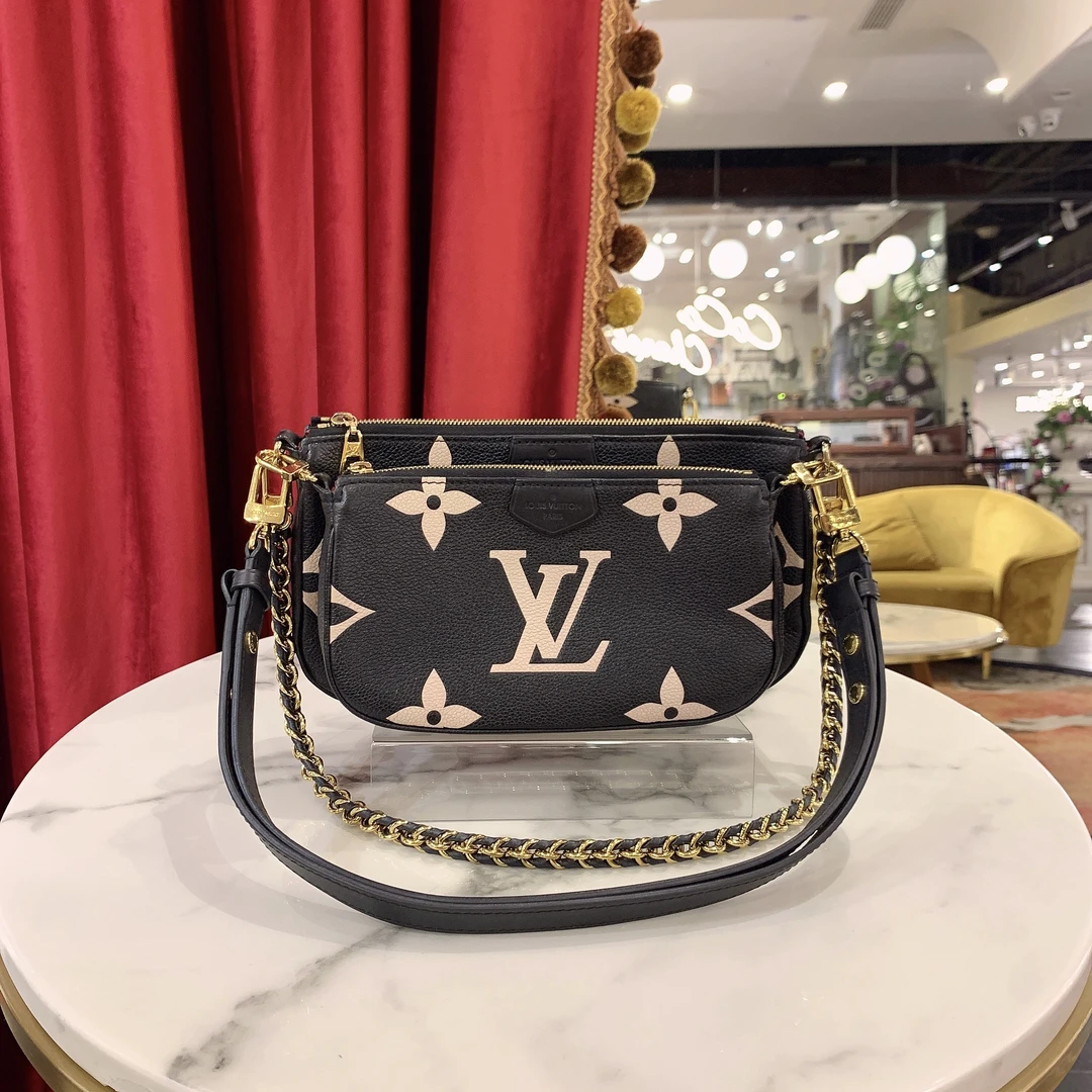 95新 LouisVuitton/路易威登 四合一熊猫拼色金扣牛皮47292965