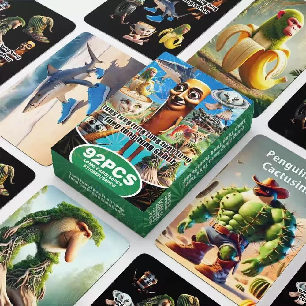 外国山海经卡片包Tungtung Sahur木棍人儿童收藏卡牌儿童桌游玩具