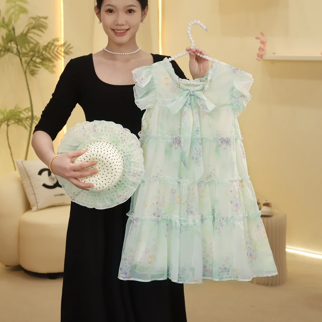 女童连衣裙2025夏季高级感小飞袖俏皮甜美公主裙5230001718