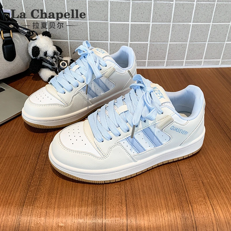 拉夏贝尔夏季新款休闲百搭小白鞋男女情侣同款低帮透气运动鞋板鞋
