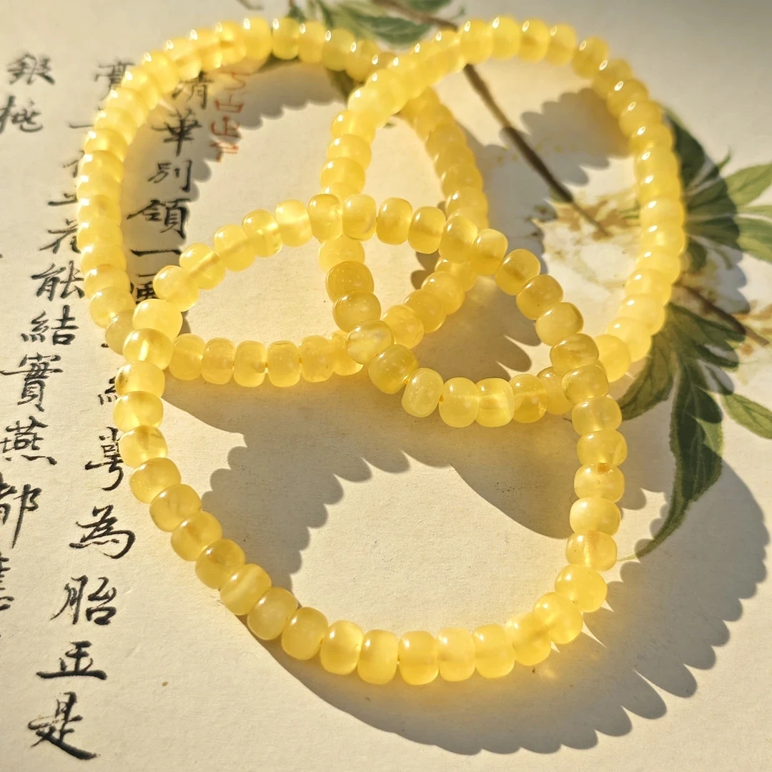 【书记甄选】蜜蜡算盘珠单圈手链 多样性发一件约6mm AT4239