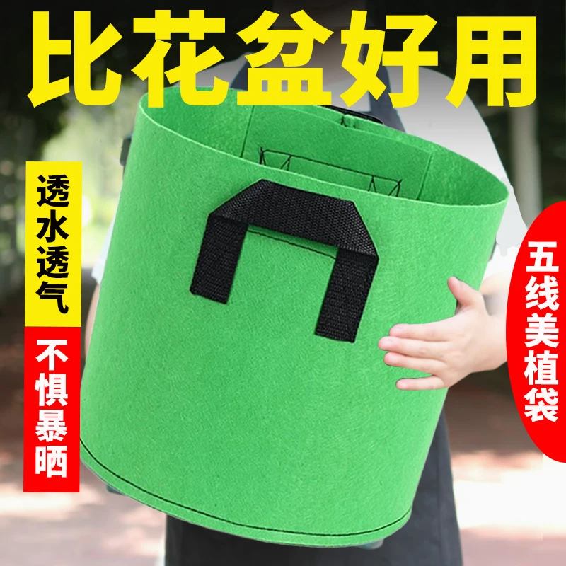 美植袋加厚耐用无纺布种植袋绿色灰色植物袋育苗蘑菇种菜种花楼顶