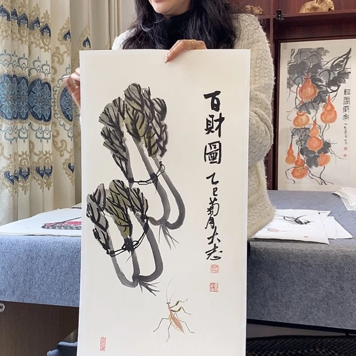 国画纯手绘国画写意作品34*68