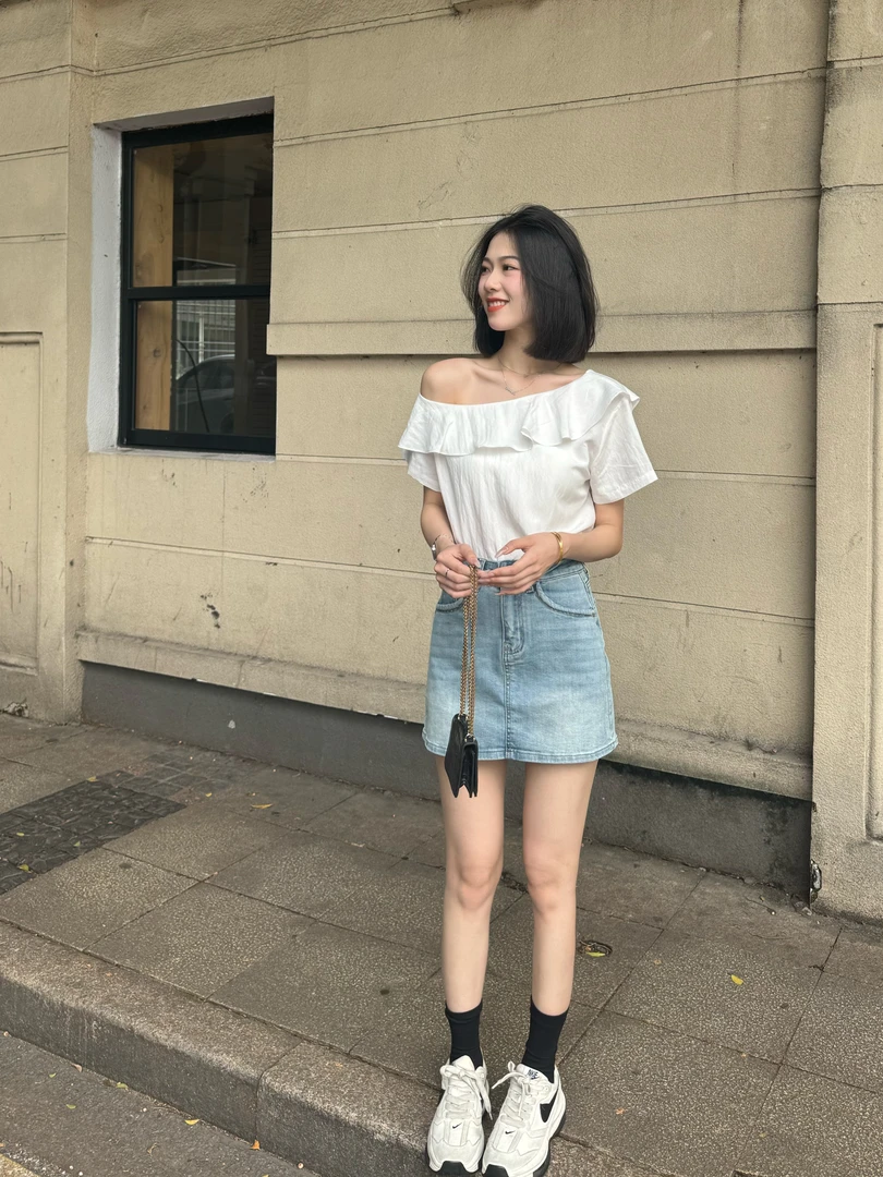 【福桃推荐】夏季新款高腰显瘦a字带内衬百搭半身裙