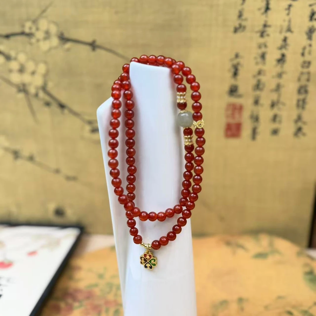 DM-1107-0.6双圈红玛瑙平安喜乐配饰