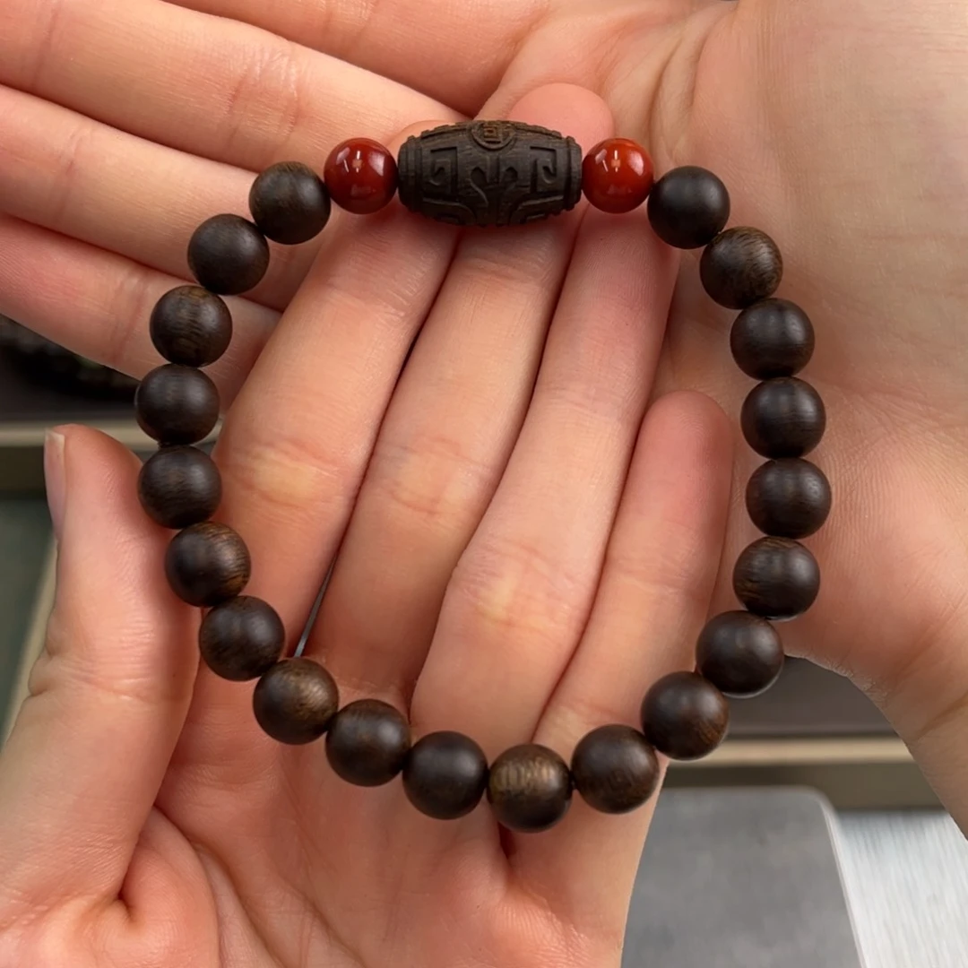 手串沉香木越南芽庄白奇楠玉化料8mm