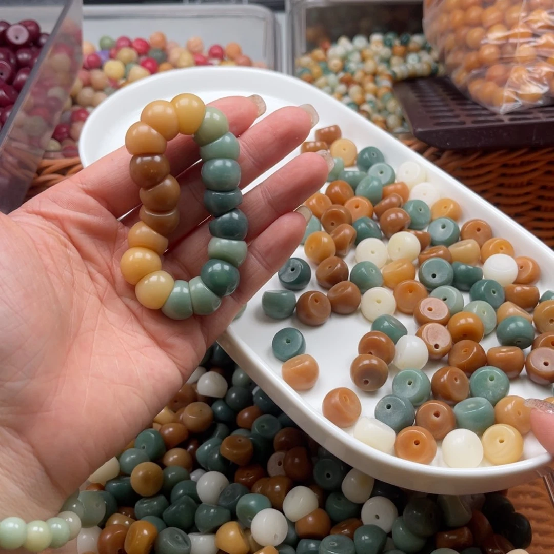 吊坠白玉菩提px84/12-13mm/50颗绿多宝蒜瓣瑕