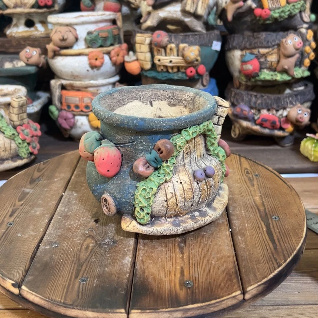 红陶一****界补差价10元多肉花盆