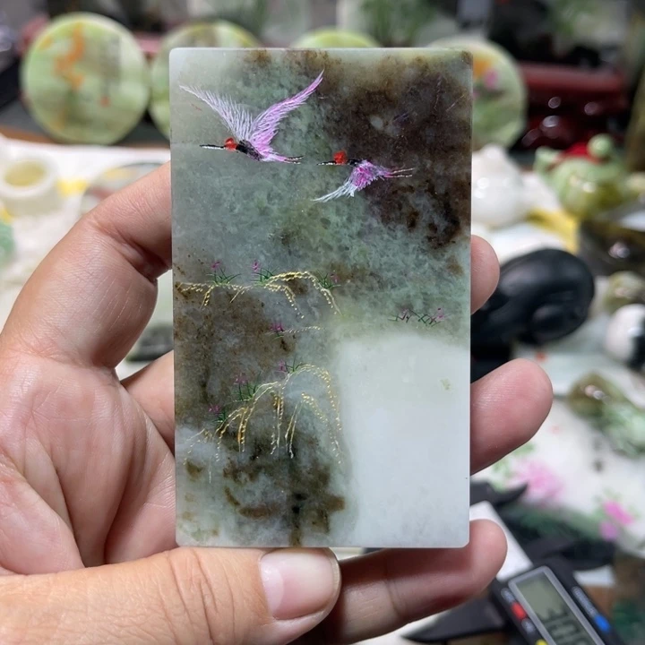 独山玉未镶嵌颈饰手把