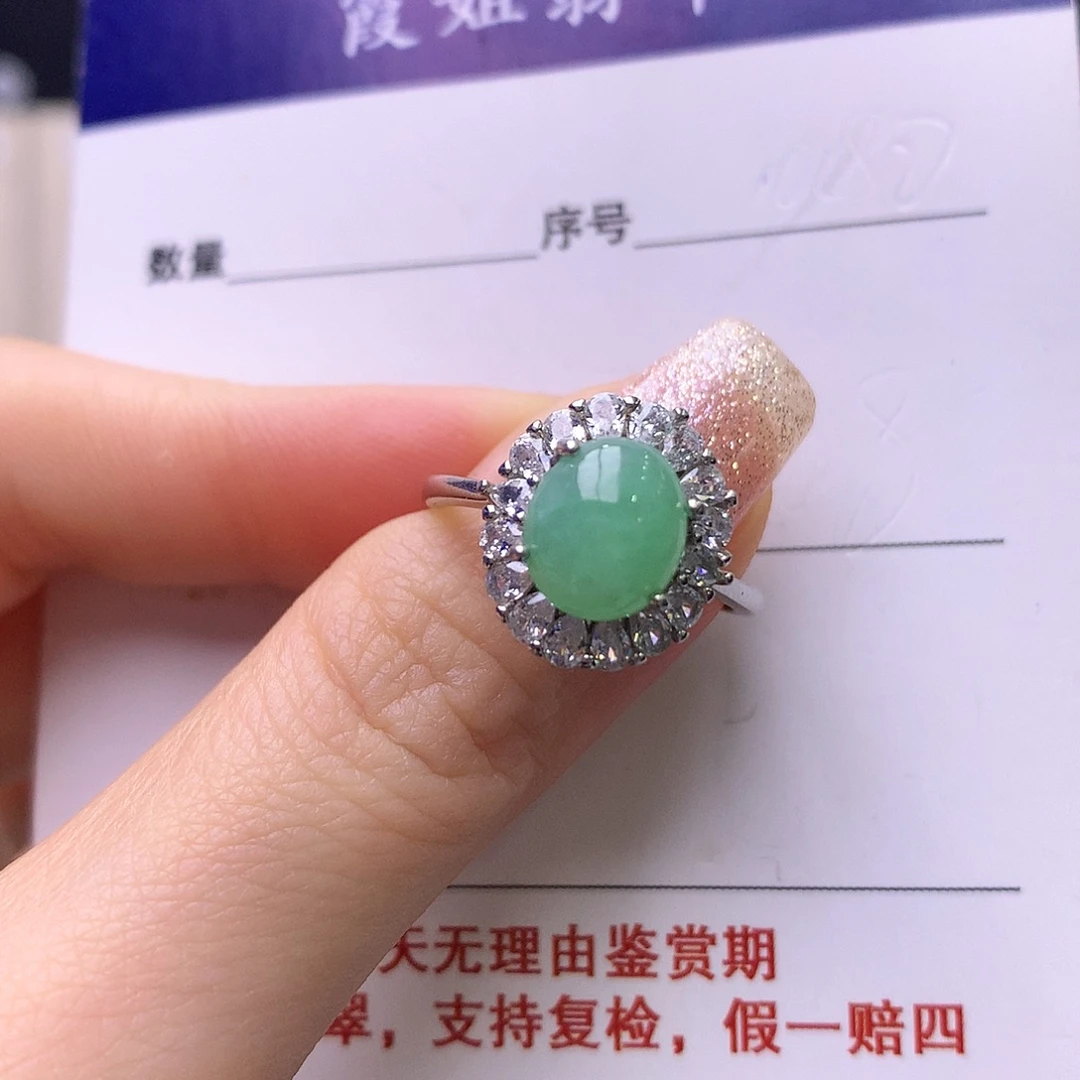翡翠银S925镶嵌戒指102