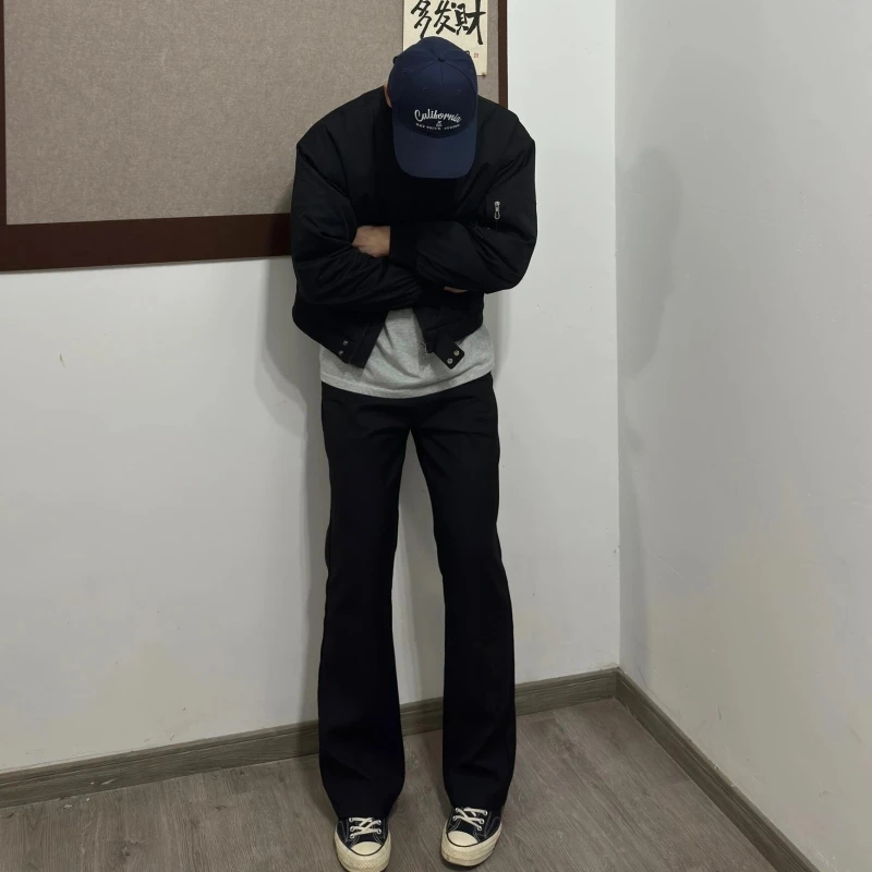 徐太浪美式微喇牛仔裤男春秋水洗做旧vibe窄版显瘦裤子宽松直筒裤