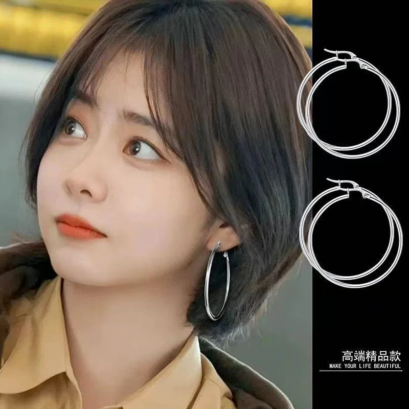 铜合金耳饰 女金色日韩原创设计银色耳环经典欧美时尚气质光面