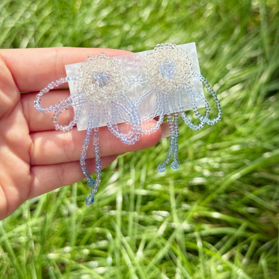 合金耳饰 夜息花语•清新感蔷薇花气质耳环长款轻奢时尚百搭夏季