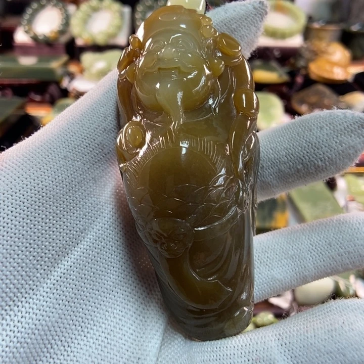 未镶嵌透闪石质玉把件清**月