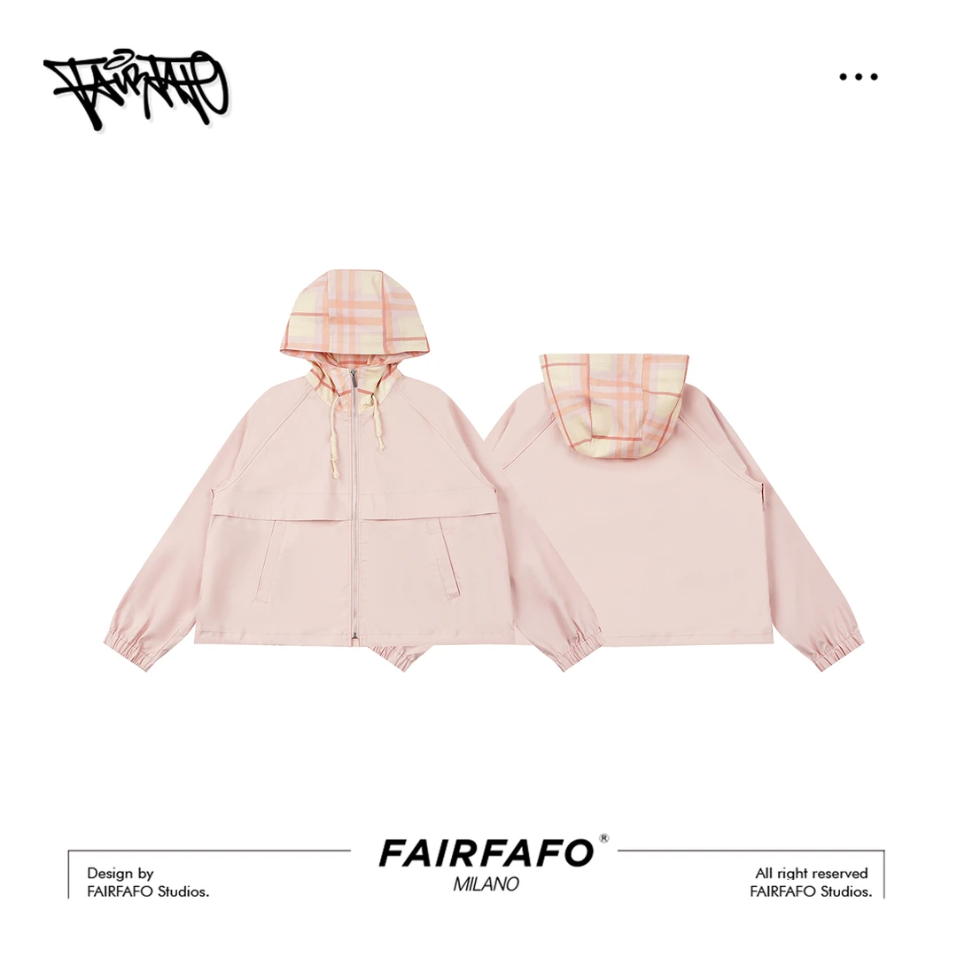 【粉色连帽短款外套】外套WTBL53140秋季户外宽松新款百搭出游外套