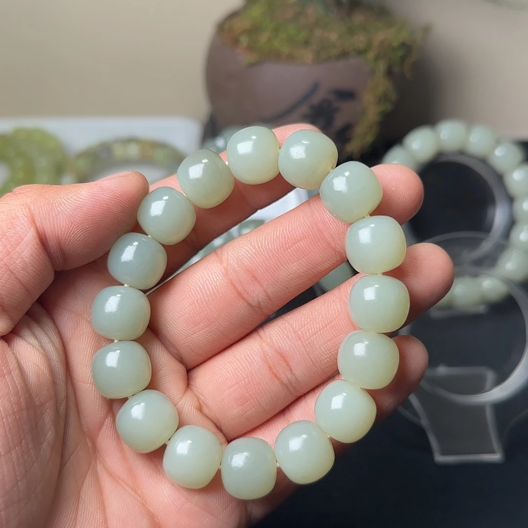 和田玉未镶嵌手串天然青白玉卡14多样性拍一发一