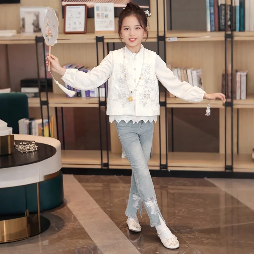 媛媛公主【锦绣芳华】2025秋季新品女童国风气质时尚套装15339Q351