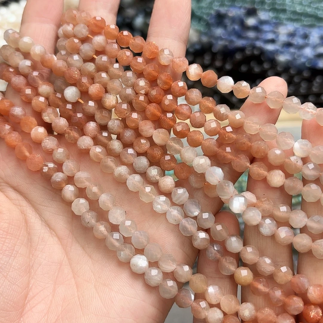 玛瑙/玉髓未镶嵌珠宝半成品卡6太阳石圆切一条