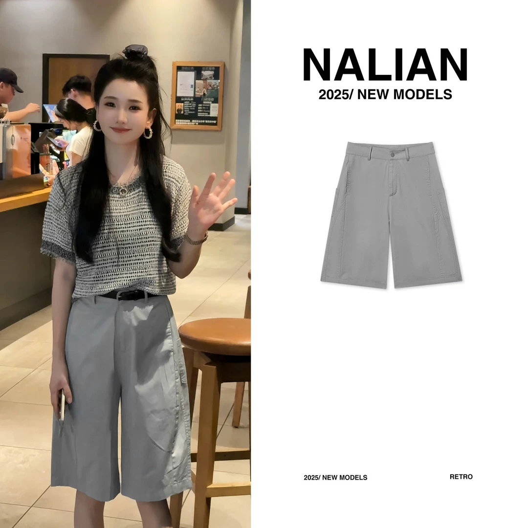 拿恋JGCJH2211#高腰休闲牛仔五分裤2211