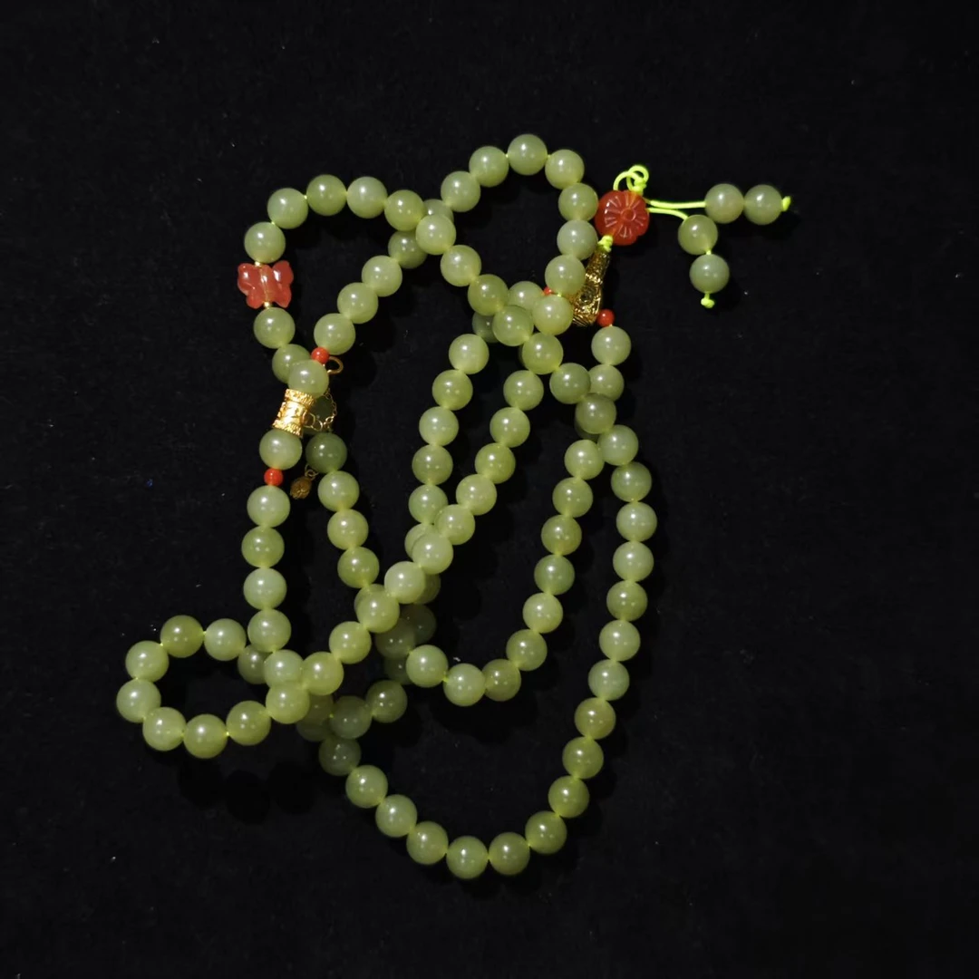 lot89和田玉黄玉珠链/保利