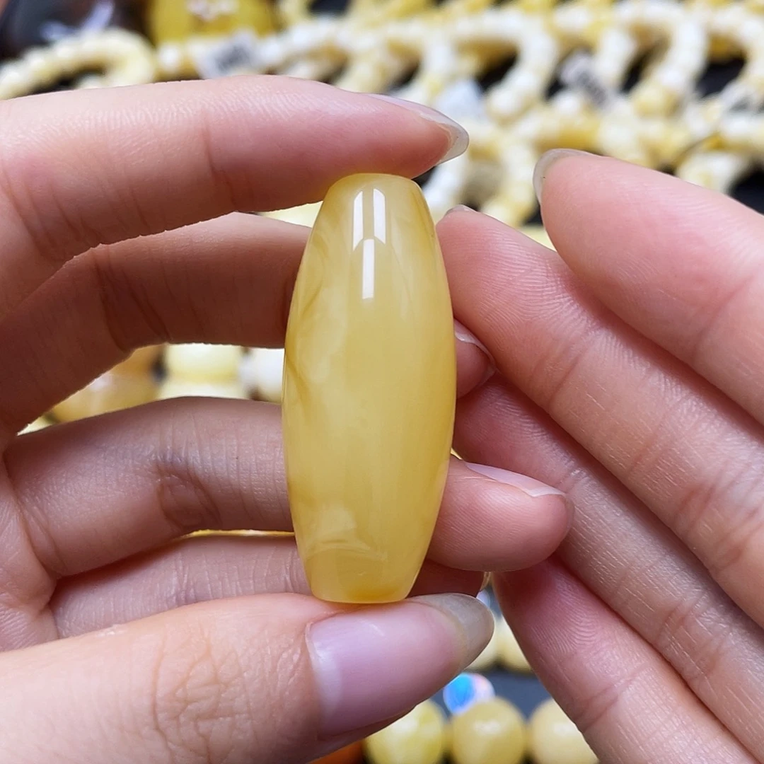 未镶嵌蜜蜡裸石长桶珠16.9✖️41.2mm瑕