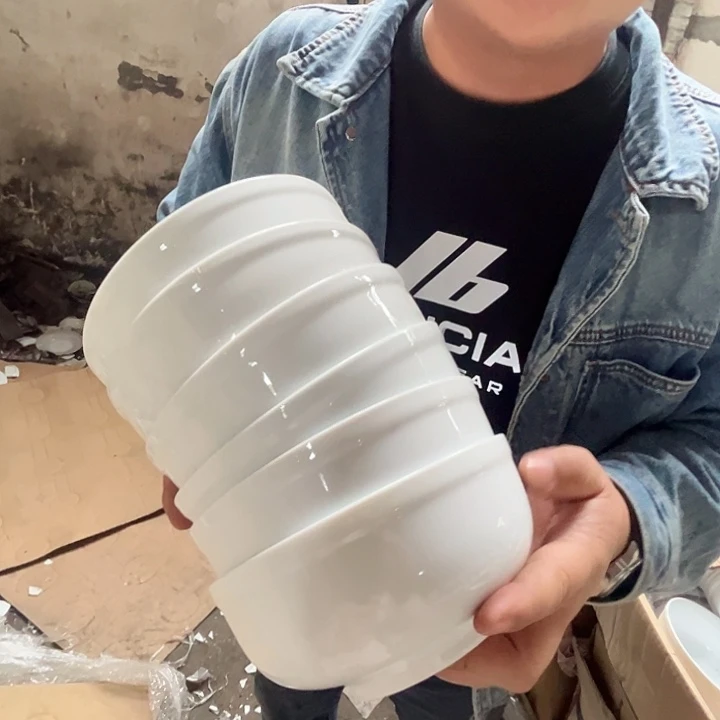 瓷片景德镇陶瓷6寸护边面碗6只