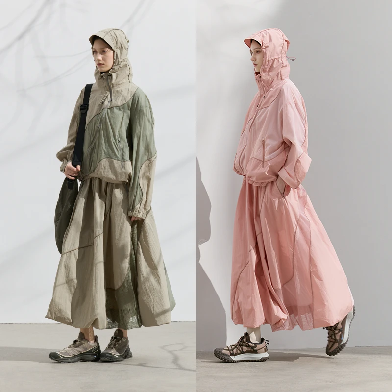 半圆女装2024夏季宽松高端品牌防晒衣套装女D24201001