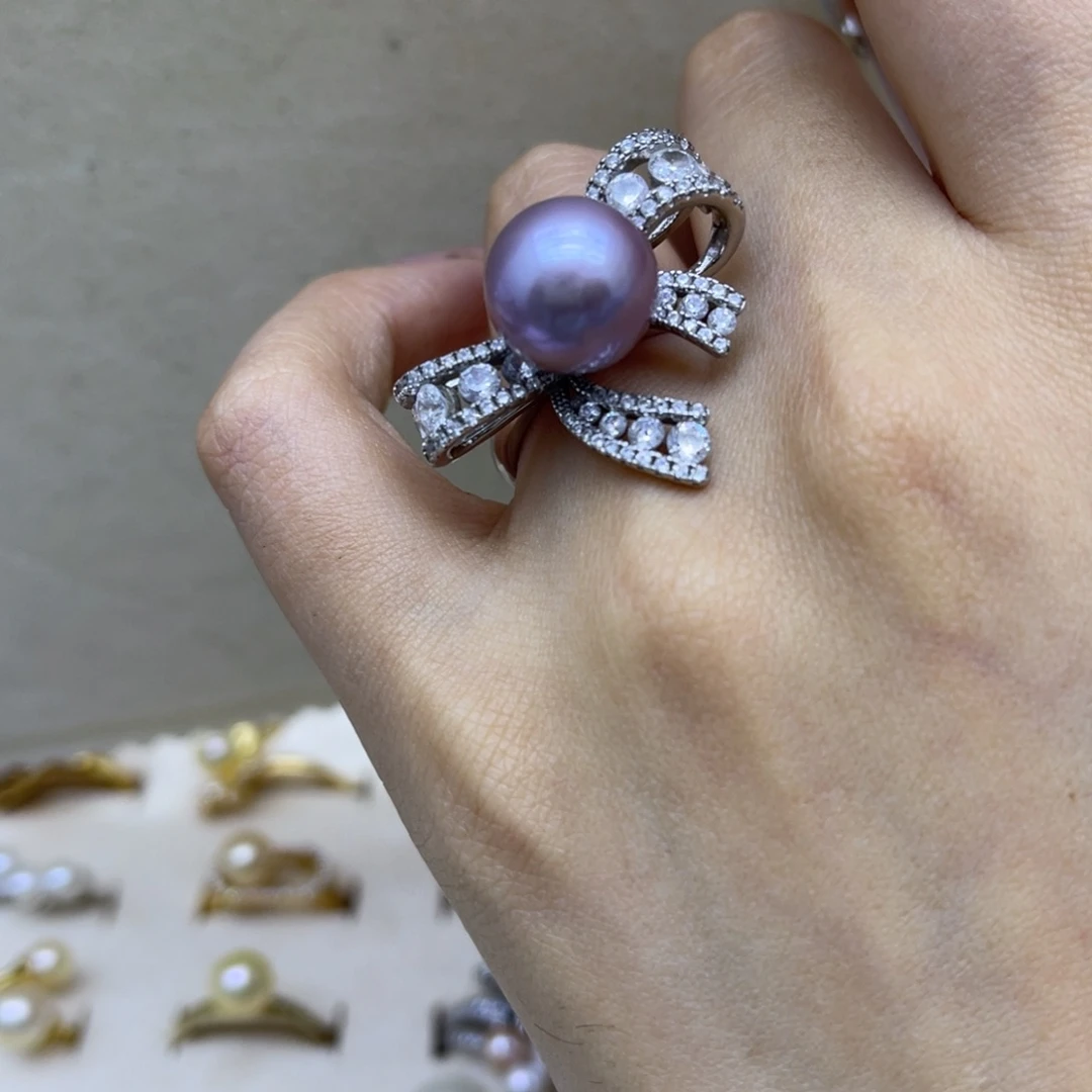 淡水珍珠戒指银S925镶嵌