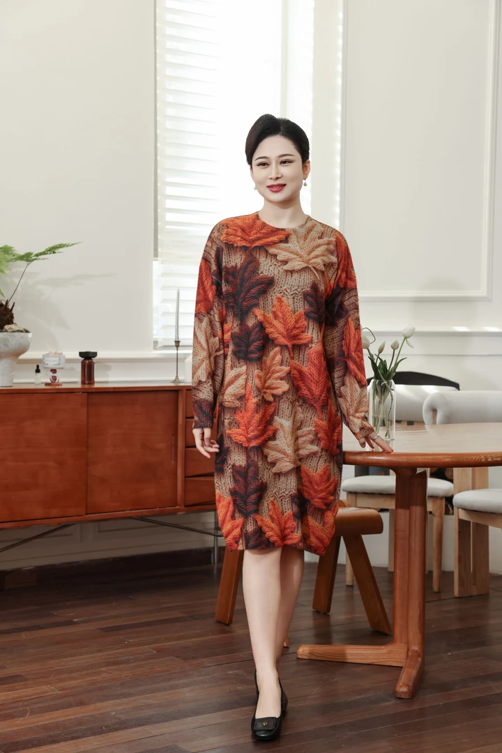 （027）湾湾奢品贵妇既视感显廋舒适时尚百搭连衣裙秋冬款