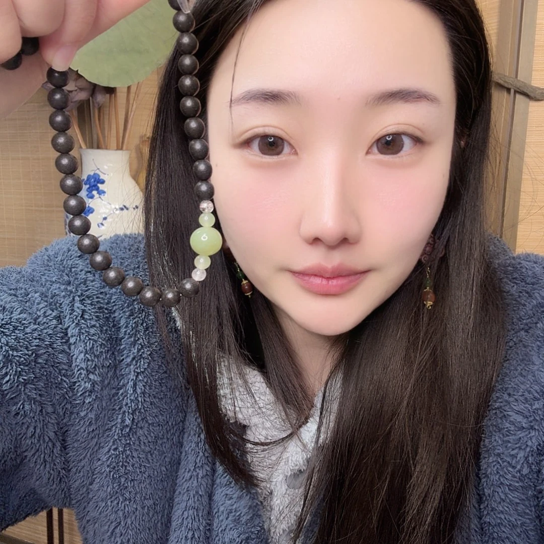 珠串商丽专属晴水珠息肌搭紫苏0.8双圈