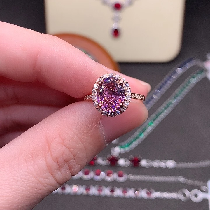 戒指银S925镶嵌双色碧玺