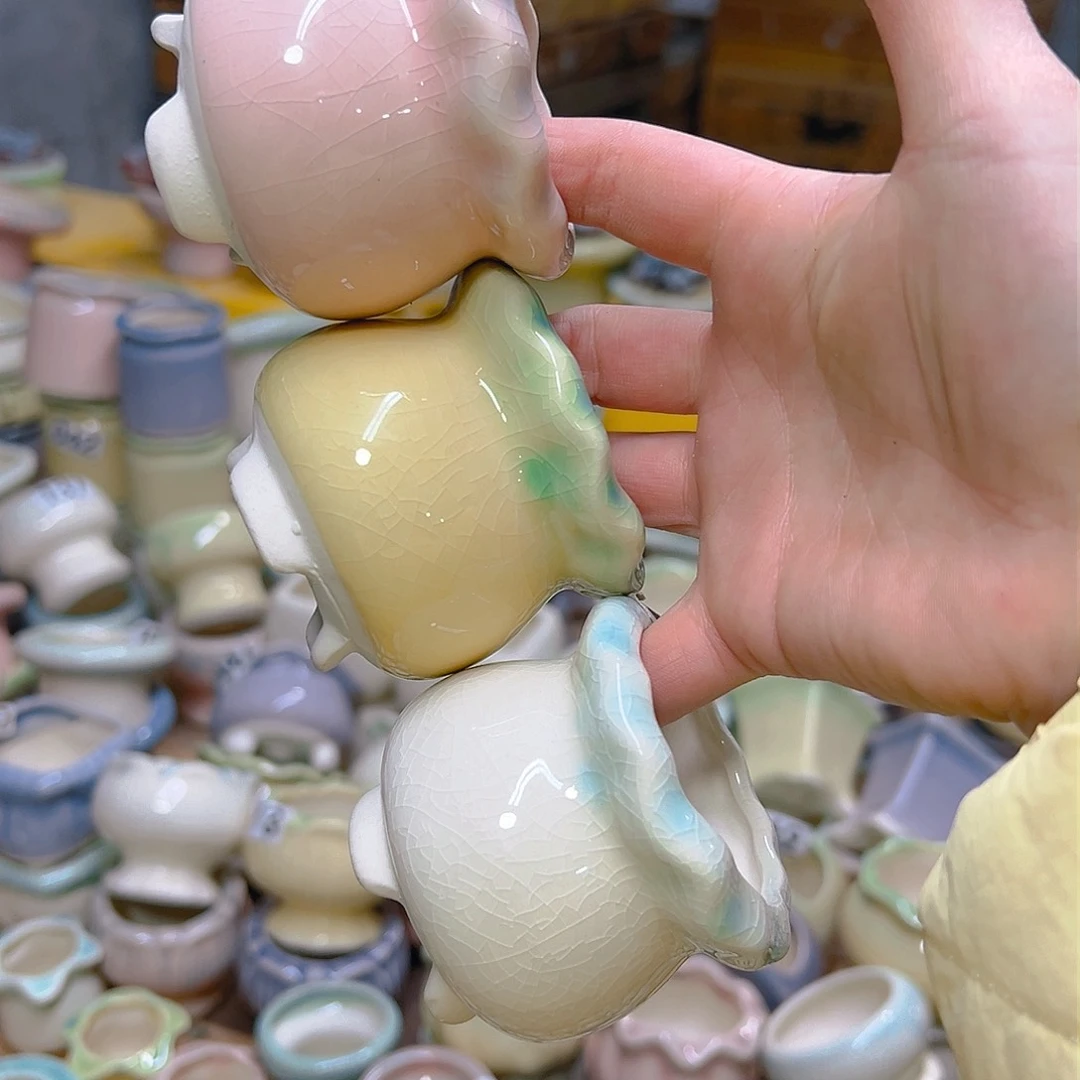 红陶陶瓷花盆当场12包邮