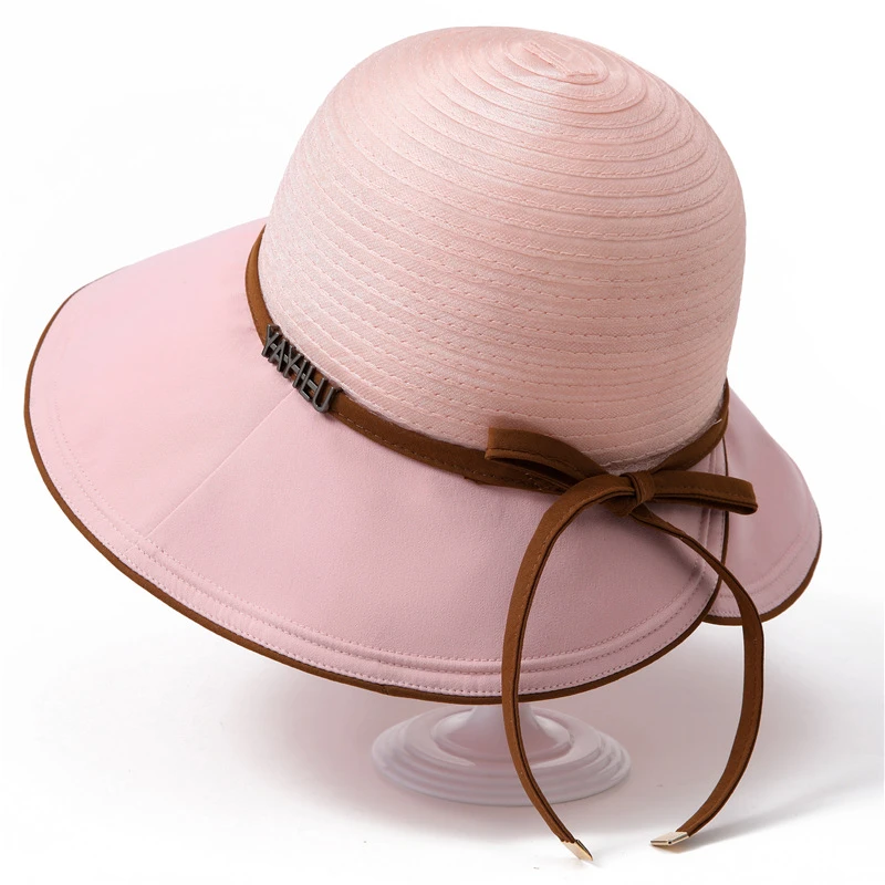 新款大帽檐遮脸帽子气质渔夫帽女春夏季妈妈薄款防晒韩版遮阳帽