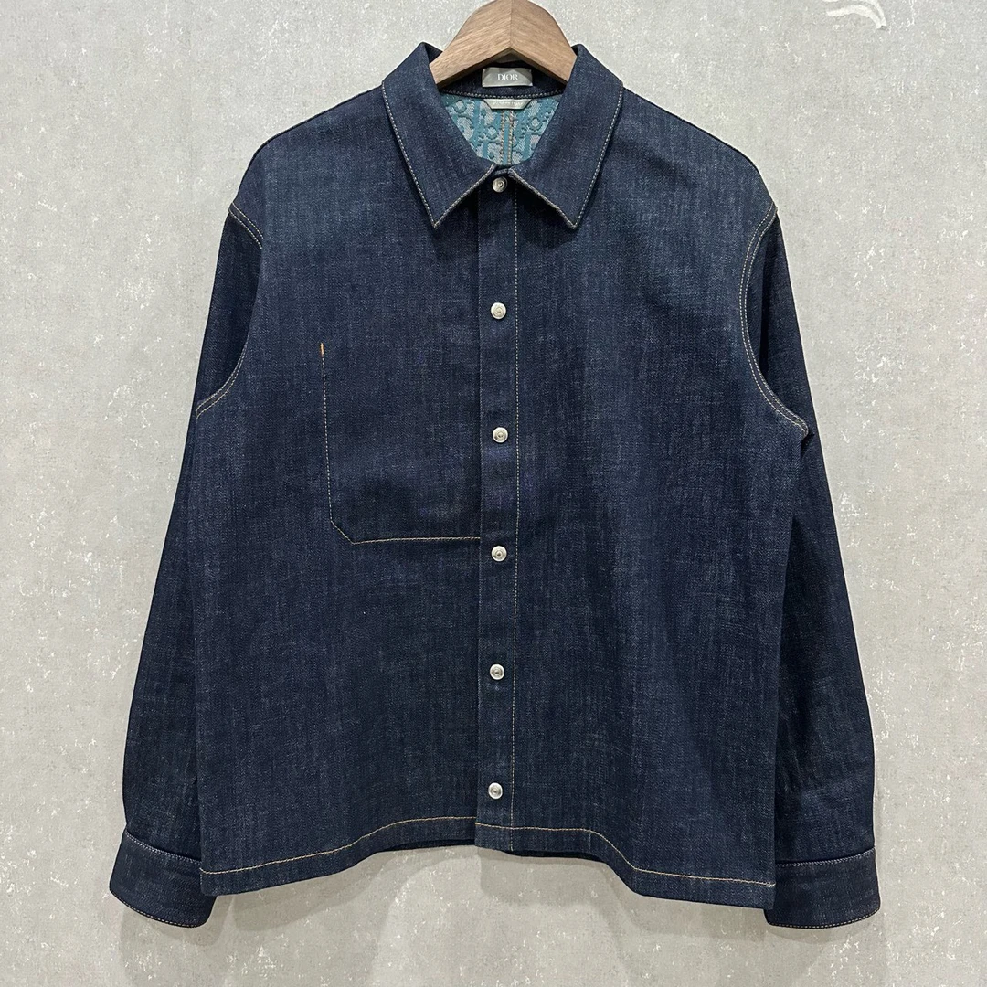 99新 DIOR/迪奥 翻领长袖单排牛仔外套46码/004267