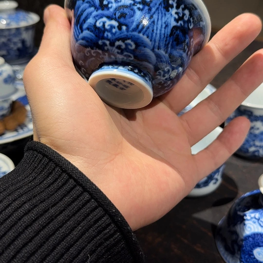 陶摆件景德镇高端海水