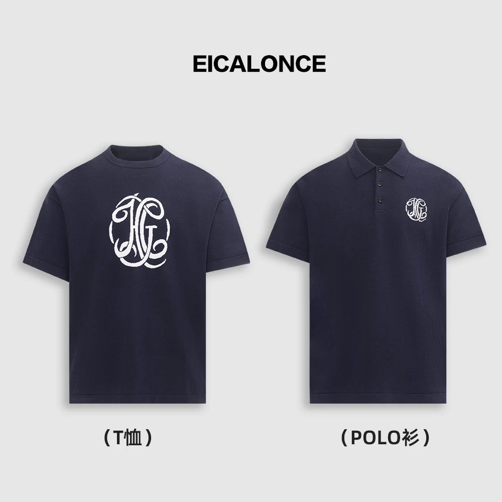 意卡伦萨 25SS 春夏男士嵌花休闲针织圆领/Polo短袖T恤2507*2508