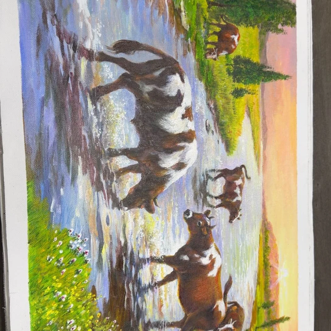 油画我的小可爱小