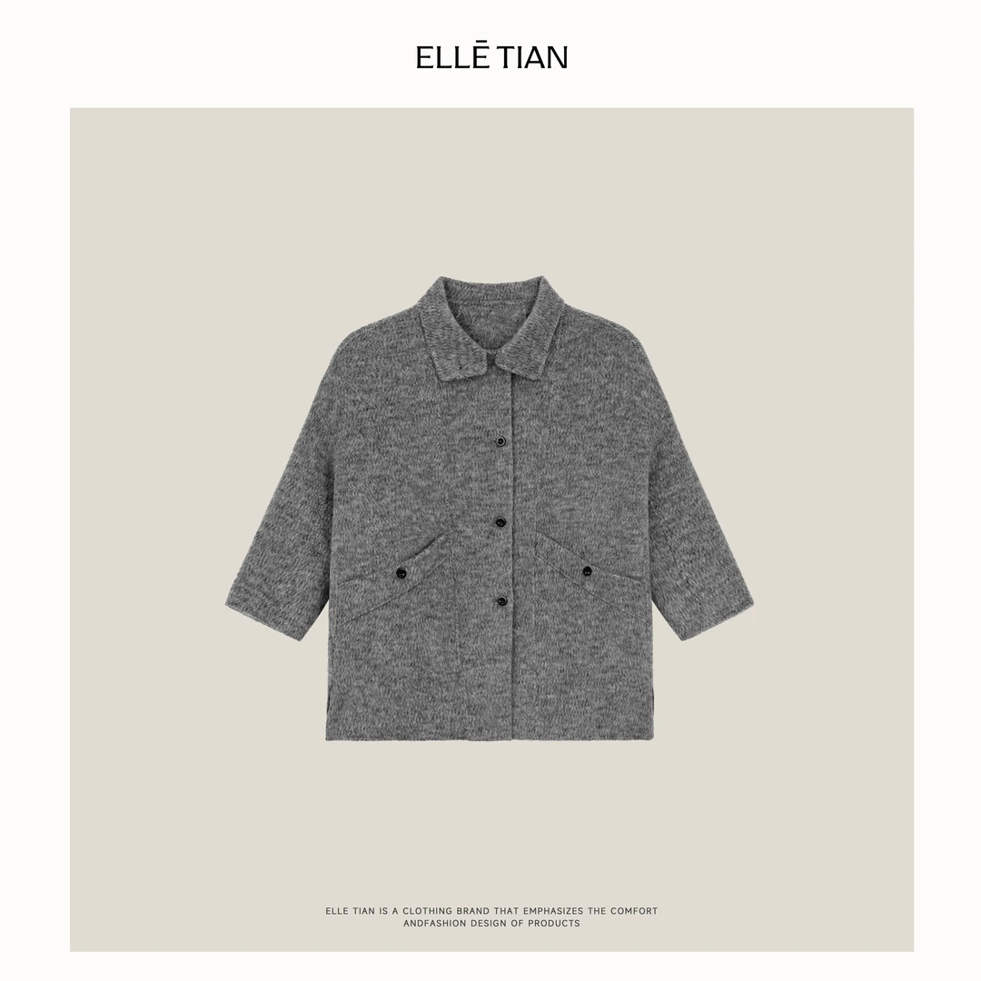 ELLETIAN "影集"绵羊毛+山羊绒双面呢大衣EADD004