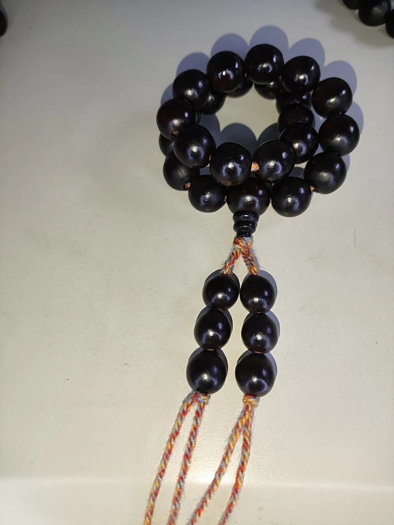 非金属木质手链 木患子正圆暗红22颗手持