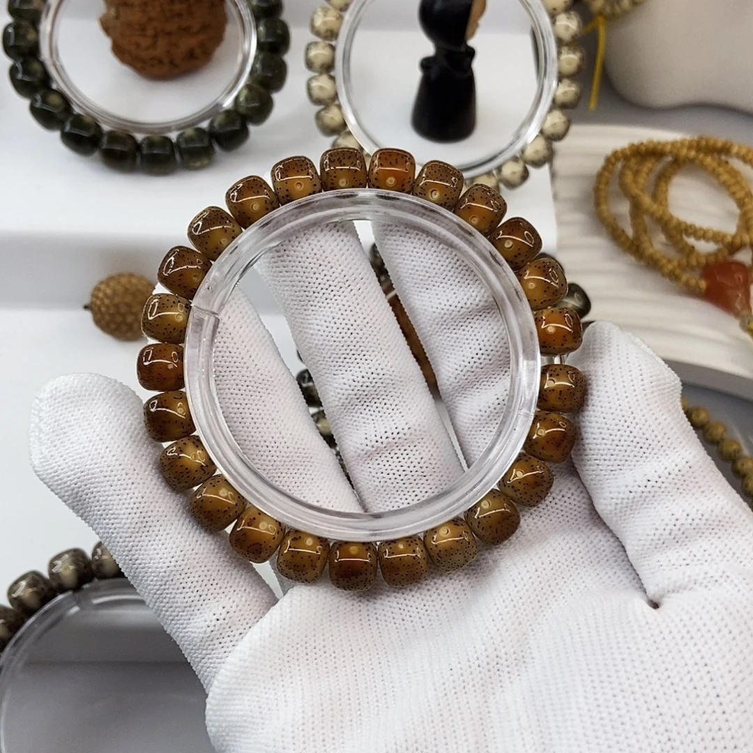 星月菩提手串9玉化火烧云