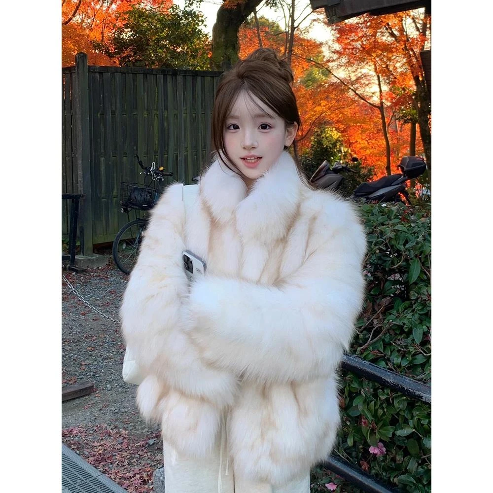 今年流行皮草外套女2025新款环保毛毛皮草加厚保暖服上