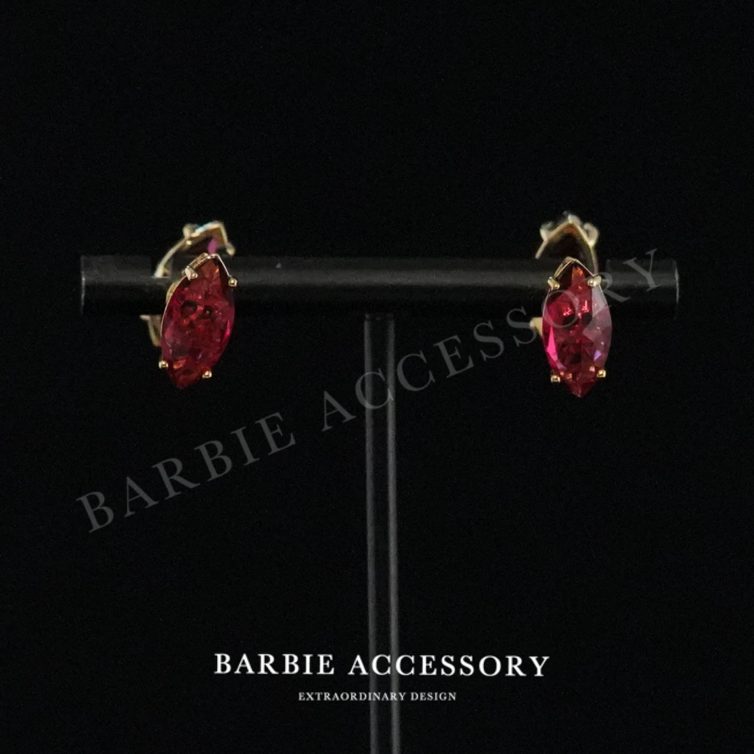 铜合金合成锆石耳饰 【红星颜曲】法式既视设计款高级感绝美耳环